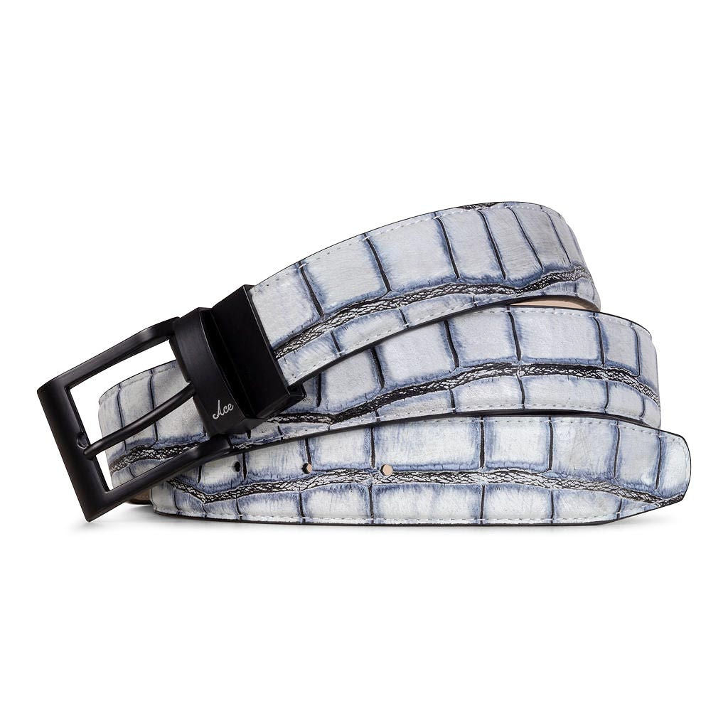 WHITE BLACK ALLIGATOR GENUINE LEATHER GOLF BELT Ace of Clubs Golf Ace of Clubs Golf Company