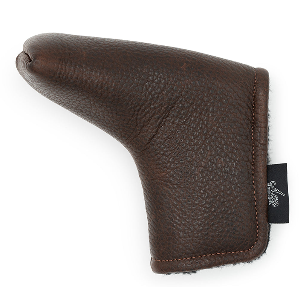 BROWN LEATHER PUTTER HEADCOVER