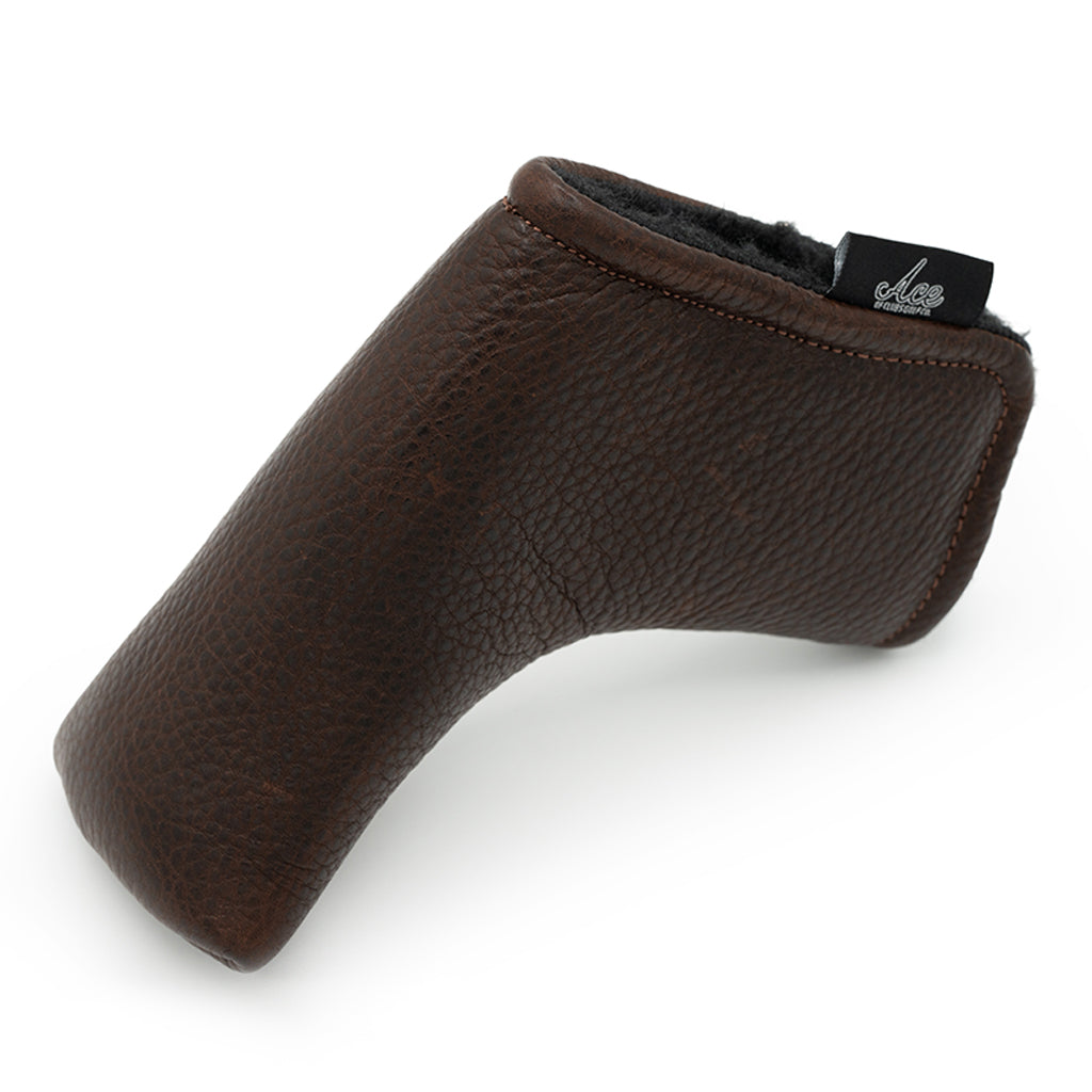 BROWN LEATHER PUTTER HEADCOVER