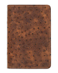 CHESTNUT OSTRICH PASSPORT COVER