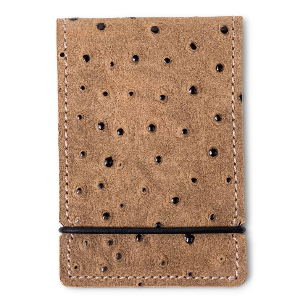 RUSTIC TAN OSTRICH GENUINE LEATHER CASH COVER GOLF WALLET – Ace of ...